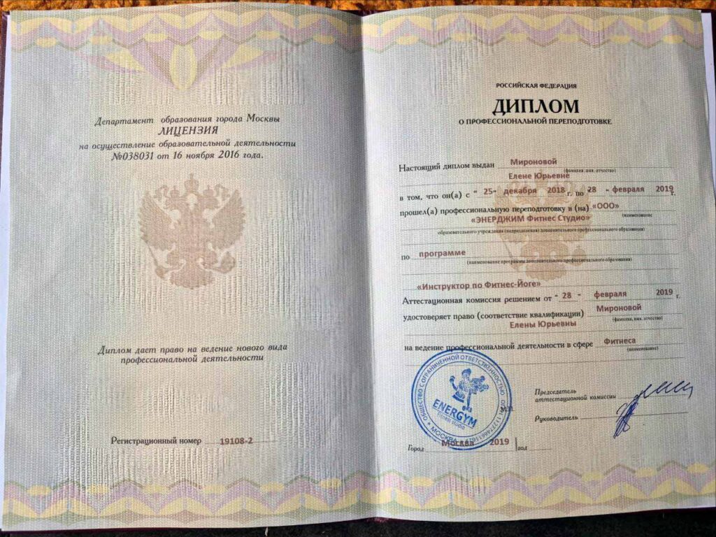 Елена Миронова диплом
